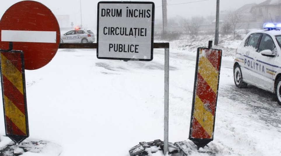 Drumurile inchise si localitatile afectate de viscol puternic si ninsoare abundenta