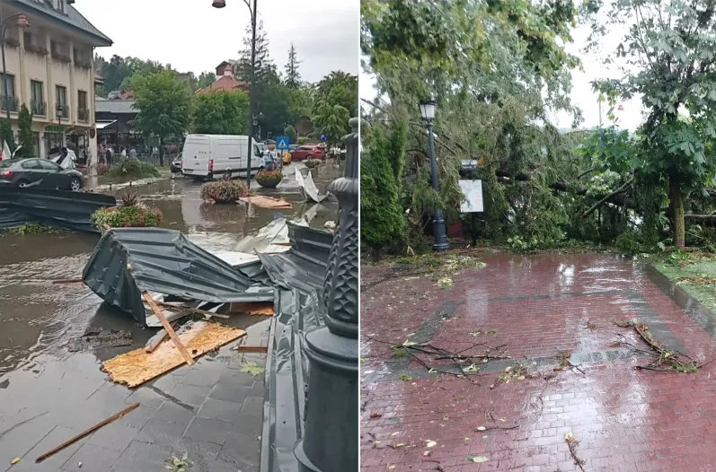 ”Sfarsitul lumii la Sinaia!” Acoperisul garii, smuls. Furtuna a facut si victime