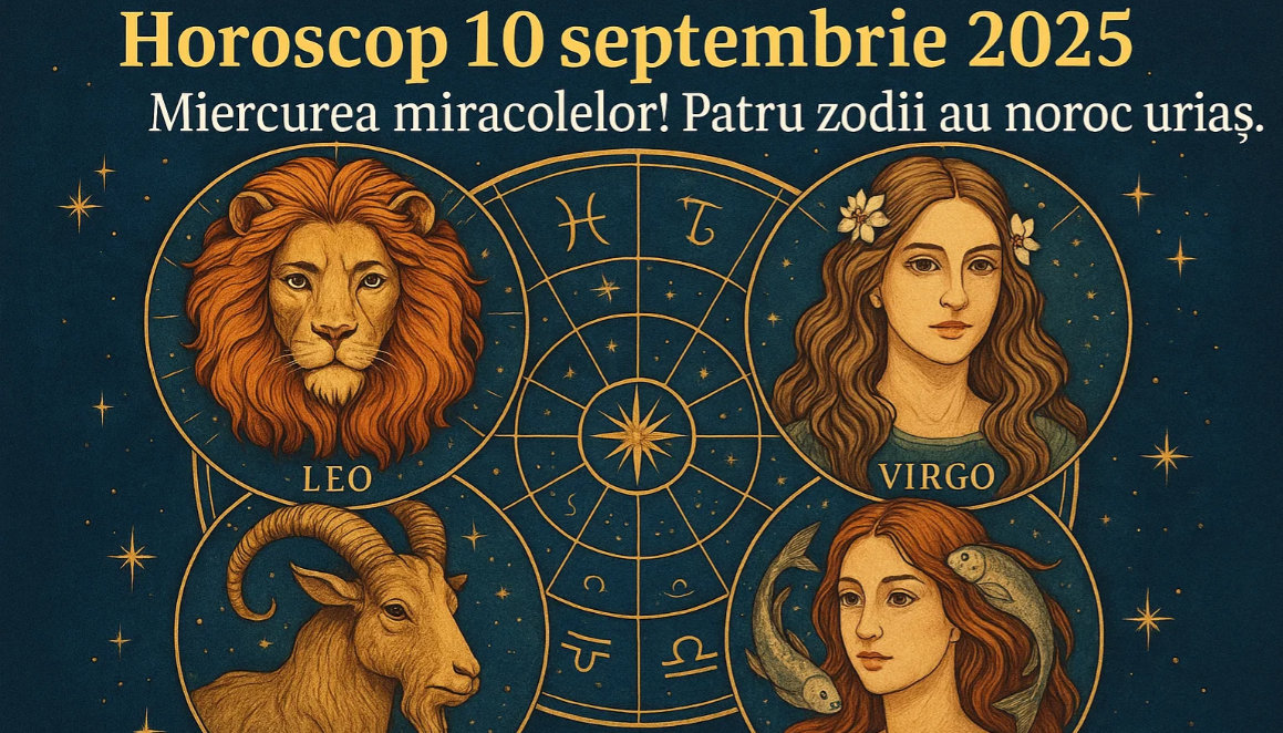 Horoscop 10 septembrie 2025. Miercurea miracolelor! Patru zodii au noroc urias, alti nativi primesc lectii dure
