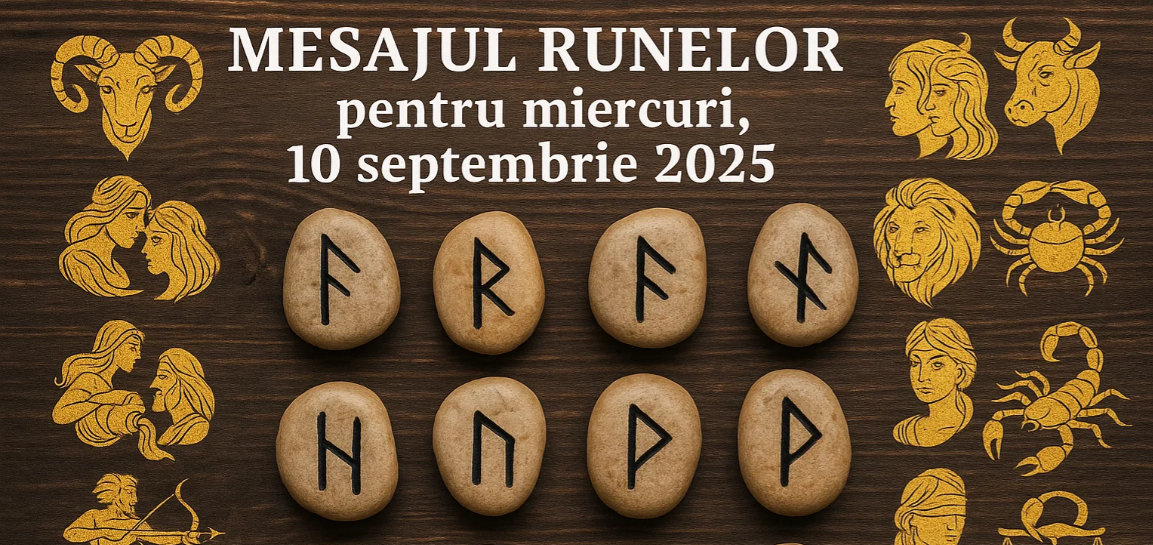 Mesajul Runelor pentru miercuri, 10 septembrie 2025. Patru zodii primesc daruri divine, alti nativi scapa de necazuri