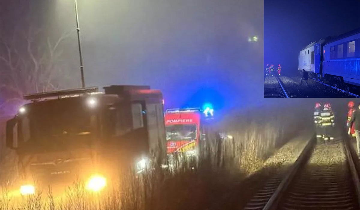 Momente de groaza pentru 200 de pasageri. Incendiu izbucnit la un vagon, in apropiere de Vaslui