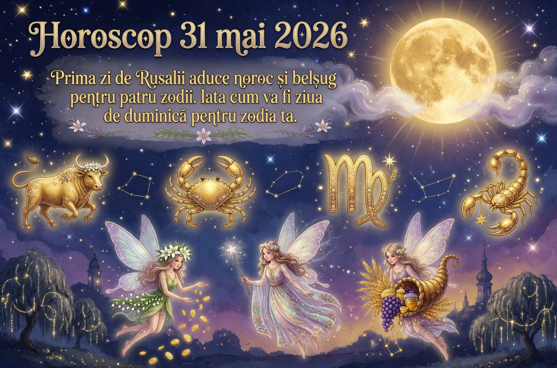 Horoscop 31 mai 2026. Prima zi de Rusalii aduce noroc si belsug pentru patru zodii. Iata cum va fi ziua de duminica pentru zodia ta