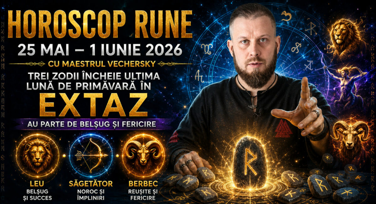 Horoscop Rune, 25 mai – 1 iunie 2026, cu maestrul Vechersky. Trei zodii incheie ultima luna de primavara in extaz. Au parte de belsug si fericire