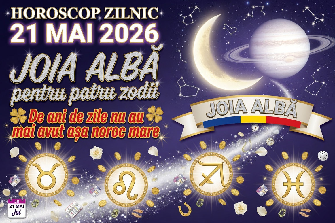 Horoscop zilnic, 21 mai 2026. Joia Alba pentru patru zodii. De ani de zile nu au mai avut asa noroc mare