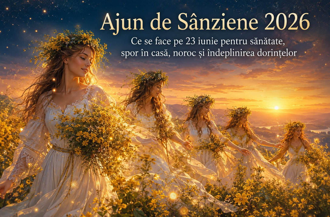Ajun de Sanziene 2026. Ce se face pe 23 iunie pentru sanatate, spor in casa, noroc si indeplinirea dorintelor
