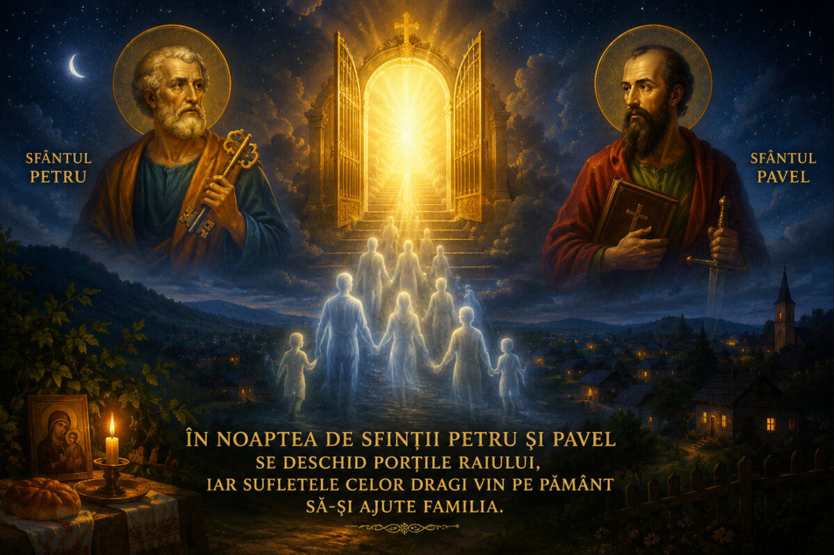 In noaptea de Sfintii Petru si Pavel se deschid portile Raiului. Se spune ca sufletele celor dragi coboara pe Pamant sa-si ocroteasca familia. Ce este bine sa faci pentru binecuvantare si liniste in casa