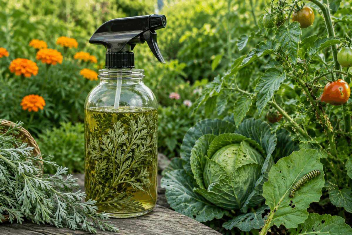 Vrei o gradina sanatoasa fara pesticide chimice? Infuzia de pelin este un aliat simplu, ieftin si eficient impotriva afidelor, omizilor, gandacilor si altor daunatori