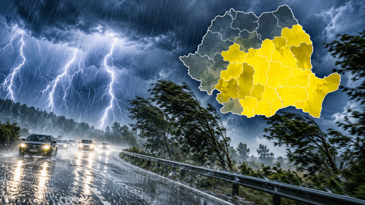 Alerta ANM! Cod galben de ploi puternice si vant. Judetele vizate de vremea severa si cat dureaza avertizarea